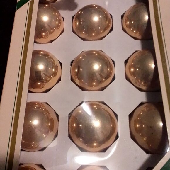 Gold Christmas tree decorations. oak of 15. Vintage NOS - Picture 1 of 3